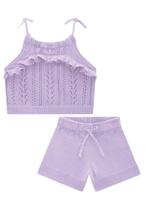 Conjunto Infantil Tricot Lilás Infanti