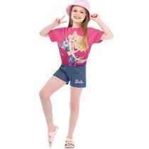 Conjunto Infantil Verão 2 peças Produto Licenciado Barbie Tam 6 - Fakini