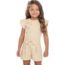 Conjunto Infantil Verão Angero Iris-Malha Provence areia tamanho:8cor:areia