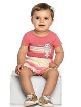 Conjunto Infantil Verão Blusa Cotton e Short saia em Malha Tie Dye, Gatinha Sereia, 2 peças - Kely &amp Kety