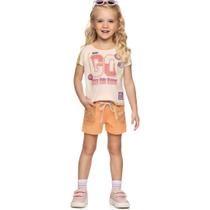 Conjunto Infantil Verão Blusa e Short Go 2 peças Tam 2 a 8 - Angerô