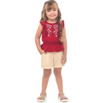 Conjunto Infantil Verão Blusa e Shorts em Linho 2 peças - Angerô Conjunto Infantil Verão Blusa e Shorts em Linho 2 peças - Angerô