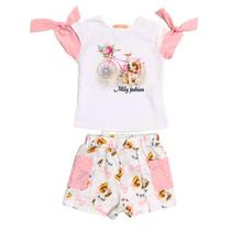 Conjunto Infantil Verão Cachorro Menina
