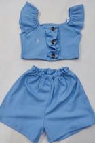 Conjunto Infantil verão Croped e Shorts