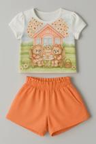 Conjunto Infantil Verão Feminino Kukie Ursos Lilas Premium 75872 Conjunto Infantil Verão Feminino Kukie Ursos Lilas Premium 75872