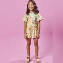 Conjunto Infantil Verão Menina Blusa Boxy Over e Shorts em Malha Fresh - Infanti Conjunto Infantil Verão Menina Blusa Boxy Over e Shorts em Malha Fresh - Infanti