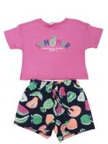 Conjunto infantil verão menina cropped 4-6-8