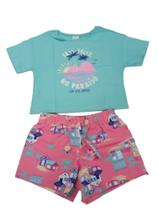 Conjunto infantil verão menina cropped 4-6-8