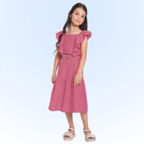 Conjunto Infantil Verão Menina Cropped e Saia Midi Rosa Tam 4 a 10 - Fakini Conjunto Infantil Verão Menina Cropped e Saia Midi Rosa Tam 4 a 10 - Fakini