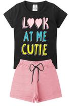 Conjunto Infantil Verão Menina Look at me Cutie - Preto