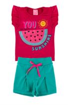 Conjunto Infantil Verão Menina Melancia Sol117/ Benetex Kids