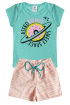 Conjunto Infantil Verão Menina Rosquinha -Verde Jade