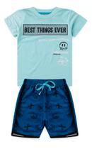 Conjunto Infantil Verão Menino Azul/ Cole Decole Conjunto Infantil Verão Menino Azul/ Cole Decole