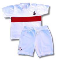 Conjunto Infantil Verão Menino Bermuda Camiseta Bebê Macio Confortavel