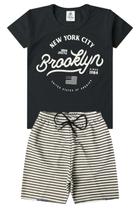 Conjunto Infantil Verão Menino Brooklyn -Preto Conjunto Infantil Verão Menino Brooklyn -Preto