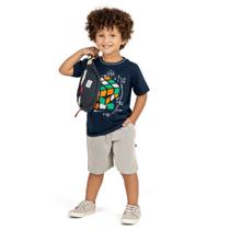 Conjunto Infantil Verão Menino Camiseta E Bermuda Cubo Mágico 4 a 8 - Angerô Conjunto Infantil Verão Menino Camiseta E Bermuda Cubo Mágico 4 a 8 - Angerô
