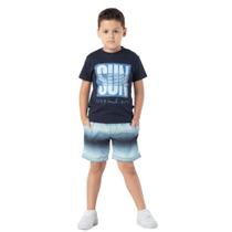 Conjunto Infantil Verão Menino Camiseta Shorts Conforto Bike Conjunto Infantil Verão Menino Camiseta Shorts Conforto Bike