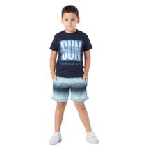 Conjunto Infantil Verão Menino Camiseta Shorts Conforto Bike