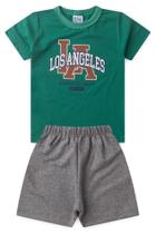 Conjunto Infantil Verão Menino - Camiseta Verde e Shorts Moletinho Conjunto Infantil Verão Menino - Camiseta Verde e Shorts Moletinho
