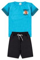 Conjunto Infantil Verão para Menino Camiseta Manga Curta Basquete Bermuda Moletinho Confortável Conjunto Infantil Verão para Menino Camiseta Manga Curta Basquete Bermuda Moletinho Confortável