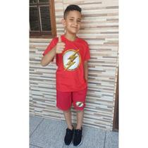 Conjunto infantil verão personagem Flash