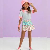 Conjunto Infantil Verão Saia Estampado E Blusa Lisa 2 peças - Málagah Conjunto Infantil Verão Saia Estampado E Blusa Lisa 2 peças - Málagah