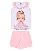 Conjunto Infantil Verão Sweet Girl 2 peças Tam 2 E 3 - Quebra Cabeça