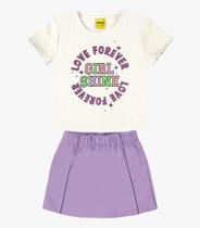 Conjunto Infanto Juvenil Feminino Teen Verão Algodão Com short Saia 3753