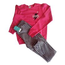 Conjunto Infanto Juvenil Inverno Tamanho 12 Rosa com Calça Xadrez - Malwee Kids