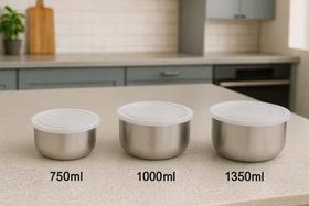 Conjunto Inox 3 Potes Com Tampa Hermética Ravinox