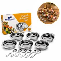 Conjunto Inox 6 tigelas e 6 colheres para Sobremesa Conjunto Inox 6 tigelas e 6 colheres para Sobremesa