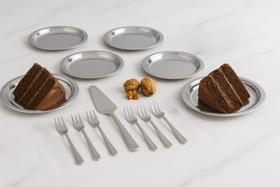 Conjunto Inox Bolo 6 Garfinhos 6 Pratos 1 Espátula Ravinox Conjunto Inox Bolo 6 Garfinhos 6 Pratos 1 Espátula Ravinox