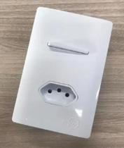 CONJUNTO Int. Simples + Tomada 10a 4x2 - Novara Branco Total