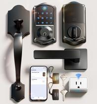 Conjunto inteligente de fechadura de porta frontal com impressão digital Veise VE017G-H
