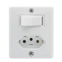 Conjunto Interruptor + 1 Tomada 10A Sobrepor Sistema X Box - Ilumi