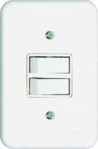 Conjunto Interruptor 2 Teclas Simples 10A Embutir Radial Branco Completo