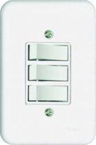 Conjunto Interruptor 3 Teclas Simples 10A Embutir Radial Branco Completo