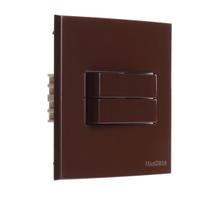 Conjunto Interruptor Duplo 2 em 1 Simples 70x70 para Movel planejado MDF DRYWALL Sleek Marrom Margirius