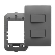Conjunto Interruptor Duplo Simples 4x2 Habitat Onix Chumbo Conjunto Interruptor Duplo Simples 4x2 Habitat Onix Chumbo
