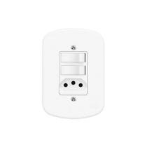 Conjunto Interruptor Duplo Simples C/ Tomada 20a Fame Blanc