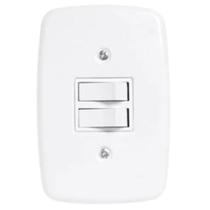 Conjunto Interruptor Duplo Simples Pluzie Linha Ideale Apagador de Luz