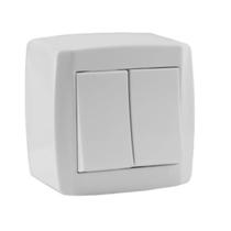 Conjunto Interruptor Duplo Sobrepor Simples 10a 250v BOX Slim Conjunto Interruptor Duplo Sobrepor Simples 10a 250v BOX Slim
