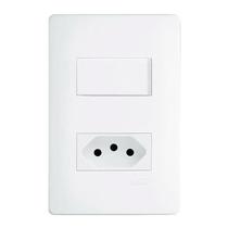Conjunto Interruptor e Tomada Fame Habitat 2P + T 10A 250V Conjunto Interruptor e Tomada Fame Habitat 2P + T 10A 250V