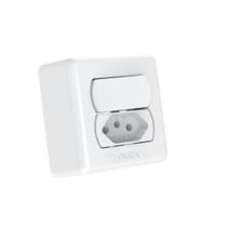 Conjunto Interruptor E Tomada Simples 1 Tecla 20A Branca Durín
