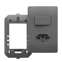 Conjunto Interruptor Paralelo 3way + Tomada 10A Habitat Onix Conjunto Interruptor Paralelo 3way + Tomada 10A Habitat Onix