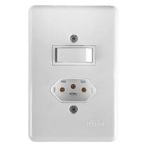 Conjunto Interruptor Paralelo 6A com Tomada 2P+T 10A 250V Stylus Ilumi