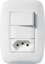 Conjunto interruptor paralelo + tomada 10a 250v pezzi tendenza 50000