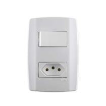 Conjunto Interruptor Paralelo + Tomada 10a - Linha Slim - Ilumi Conjunto Interruptor Paralelo + Tomada 10a - Linha Slim - Ilumi