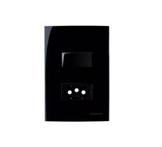 Conjunto Interruptor Paralelo + Tomada 20A 4x2 Preto Ebony Clean MarGirius Conjunto Interruptor Paralelo + Tomada 20A 4x2 Preto Ebony Clean MarGirius