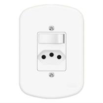Conjunto Interruptor Paralelo + Tomada 2p+t 10a 250 Volts Blanc 1361 Fame Conj.1para+1tomada Pad